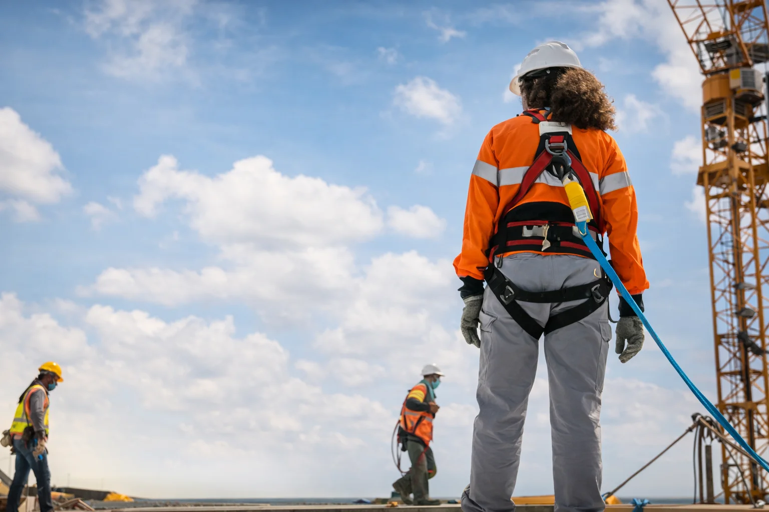Woman working safely at heights trained by Adelaide Safety Training